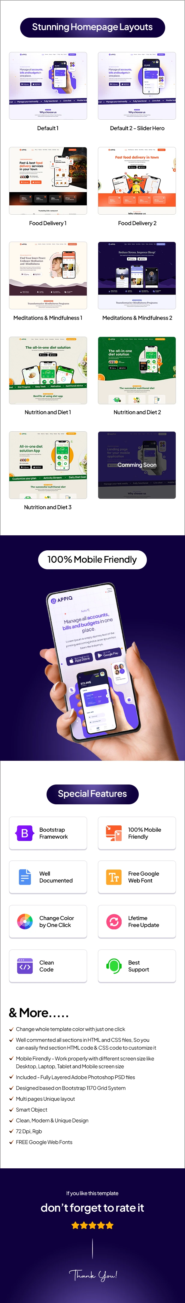 APPIQ - Mobile App Landing Page Responsive HTML Template